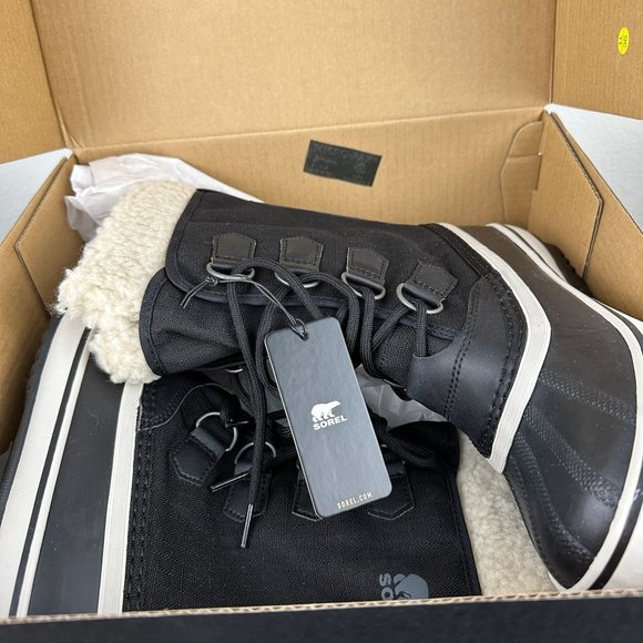 Sorel Shoes - Sorel Womens Winter Carnival Boots Size 8 Black Waterproof Faux Fur Canvas